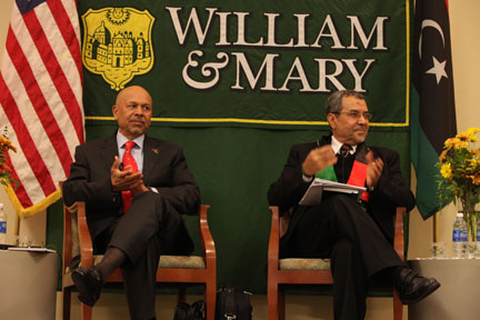 Libyan Amb. Ali Suleiman Aujali (l) and Aly Abuzaakouk
